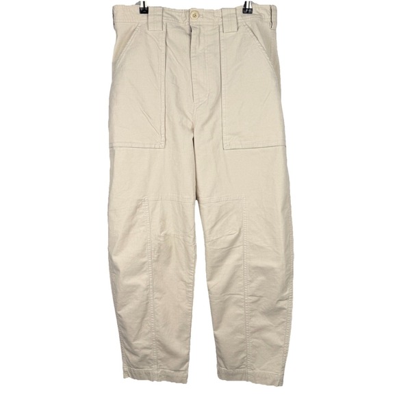 Banana Republic Pants - Banana Republic Womens The Corduroy Barrel Pant Size 10 Cargo Cream Ivory